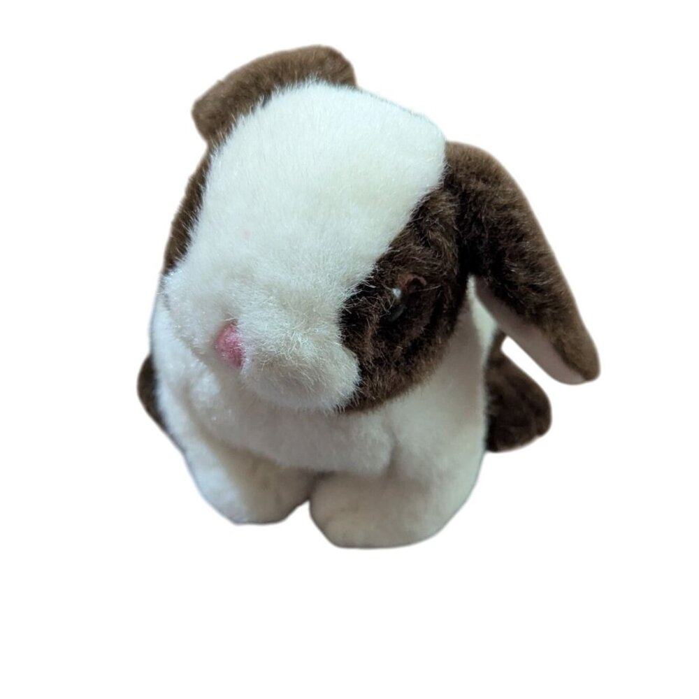 vintage Small Lemonwood Asia Brown & White‎ Plush Bunny Rabbit Toy 8"  Realistic